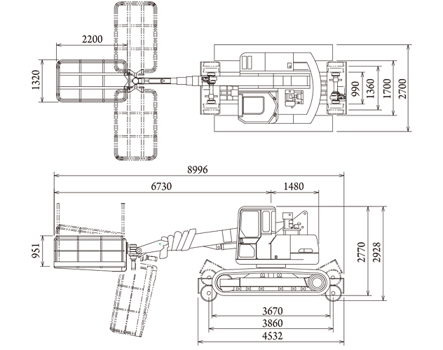 Major dimensions  Gondola type