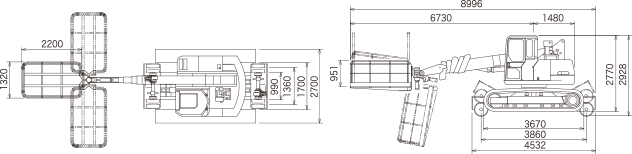 主要寸法図（ゴンドラ仕様）