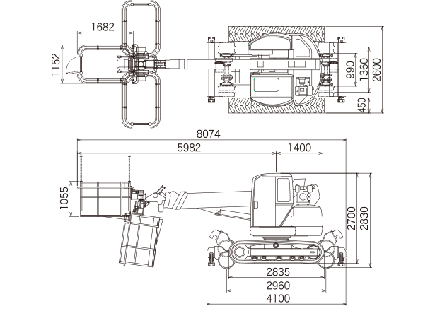 主要寸法図ゴンドラ仕様 主要寸法図ゴンドラ仕様
